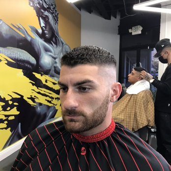 Clean Lines - High Skin Fade w/light top trim, and beard lineup. - Barbers Near Me - Azusa, California