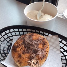 Mocha Bismarck and 2 scoops ice cream Mocha Bismarck and 2 scoops ice cream