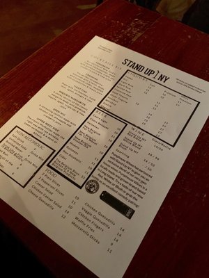Menu photo 1 Stand Up NY New York, NY Menu photo 1 Stand Up NY New York, NY