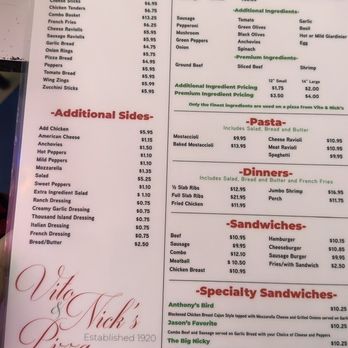 Vito & Nick's Pizzeria - Menu - Pizza Near Me - Chicago, Illinois Vito & Nick's Pizzeria - Menu - Pizza Near Me - Chicago, Illinois