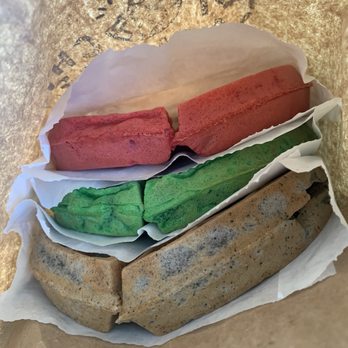 Mochi Waffle Corner  - Mochi waffles: red velvet chocolate chip, pandan & black sesame - Waffles Near Me - Mountain View, California