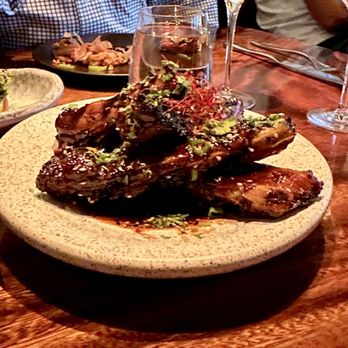Ruka - ST. LOUIS RIBS berkshire pork. aji chili dry rub. pat chun sticky sauce. smoked salt. - Sushi Bars Near Me - Boston, Massachusetts Ruka - ST. LOUIS RIBS berkshire pork. aji chili dry rub. pat chun sticky sauce. smoked salt. - Sushi Bars Near Me - Boston, Massachusetts