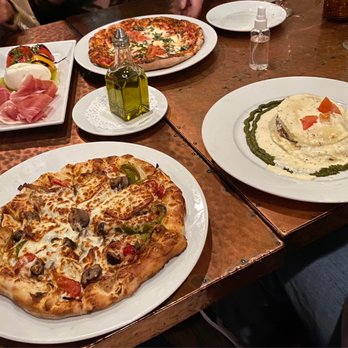 Piattini - Burrata, Margherita Pizza, Cremini Pizza, and Burrata Ravioli - Italian Near Me - Boston, Massachusetts