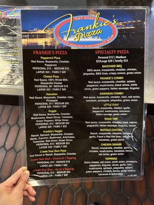 Menu photo 1 Frankie's Pizza Sacramento, CA