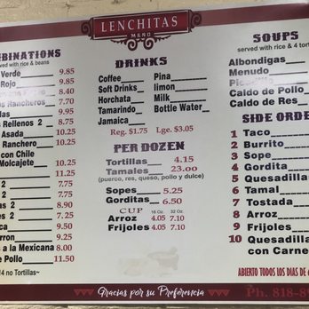 Lenchita's - Menu - Mexican Near Me - Pacoima, California Lenchita's - Menu - Mexican Near Me - Pacoima, California