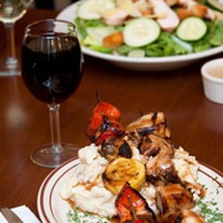 Chicken Kabobs and Chicken Ceasar Salad