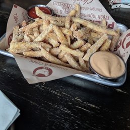 Snowing white cheese fries Snowing white cheese fries