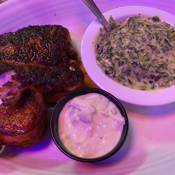 Micelis Waterfront Restaurant - Blackened Mahi-Mahi and creamed spinach...so delicious!! - Italian Near Me - Matlacha, Florida Micelis Waterfront Restaurant - Blackened Mahi-Mahi and creamed spinach...so delicious!! - Italian Near Me - Matlacha, Florida