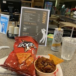 Lunch special-chili and chips and soda( I added the white claw!)