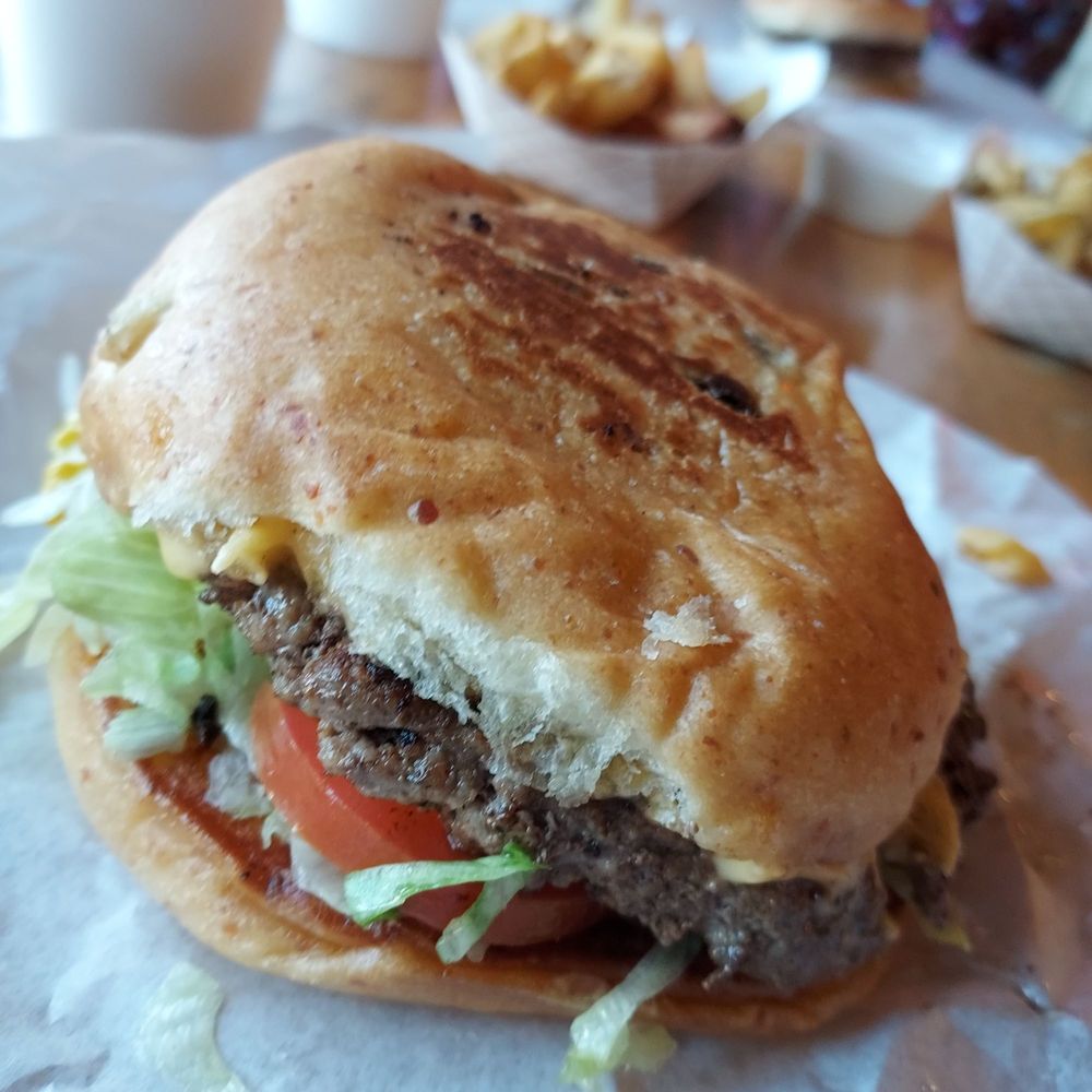 Grumps Burgers - Cheeseburger on a jalapeño bun.  Delicious!! - Burgers Near Me - Burleson, Texas