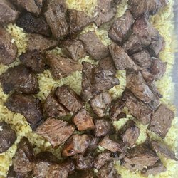 Wolfie's Catering - Steak Tips over Rice Pilaf