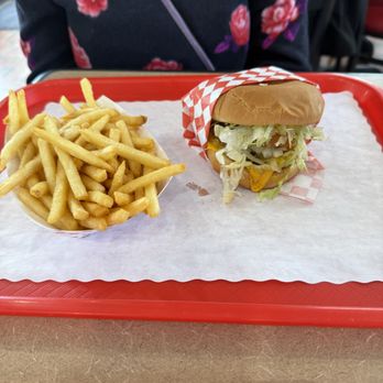 Biggie's Burgers - Kid Cheeseburger with all the fixings and fresh French Fries, Yum! - Burgers Near Me - San Clemente, California Biggie's Burgers - Kid Cheeseburger with all the fixings and fresh French Fries, Yum! - Burgers Near Me - San Clemente, California