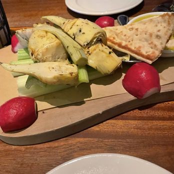 Seasons 52 - Grilled artichoke appetizer with hummus. Yummy! - New American Near Me - Lone Tree, Colorado Seasons 52 - Grilled artichoke appetizer with hummus. Yummy! - New American Near Me - Lone Tree, Colorado