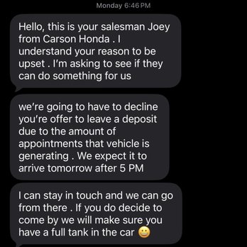 Carson Honda - Text message - Auto Repair Near Me - Carson, California Carson Honda - Text message - Auto Repair Near Me - Carson, California