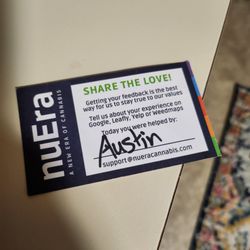 nuEra East Peoria Dispensary - I wanted to shout this man out for really helping educate me on all the new products and information .