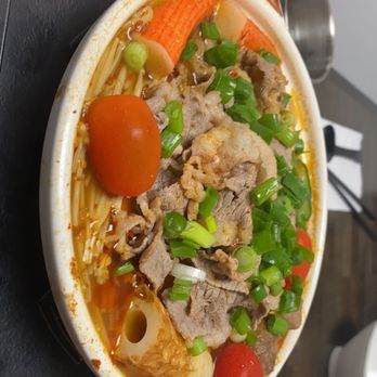 Solo Hot Pot - Spicy Sichuan pot with Beef!!! Bomb AF, gotta definitely try. - Asian Fusion Near Me - Diamond Bar, California Solo Hot Pot - Spicy Sichuan pot with Beef!!! Bomb AF, gotta definitely try. - Asian Fusion Near Me - Diamond Bar, California
