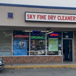 Sky  Fine  Dry  Cleaners - The front of the place.
