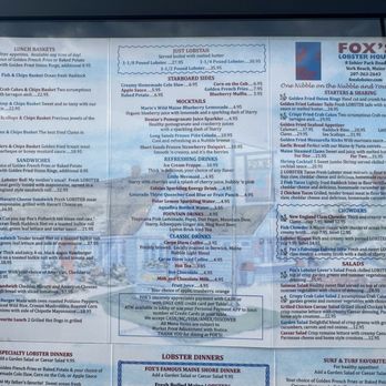 Fox's Lobster House - Restaurant Menu - Seafood Near Me - York, Maine Fox's Lobster House - Restaurant Menu - Seafood Near Me - York, Maine