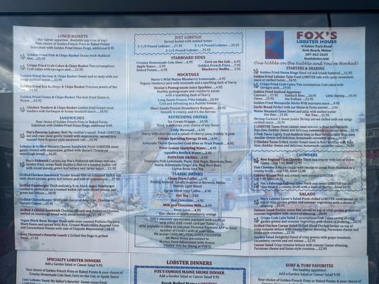 Menu photo 2 Fox's Lobster House York, ME Menu photo 2 Fox's Lobster House York, ME