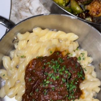 Queensyard - Braised Oxtail Mac & Cheese - Modern European Near Me - New York, New York Queensyard - Braised Oxtail Mac & Cheese - Modern European Near Me - New York, New York