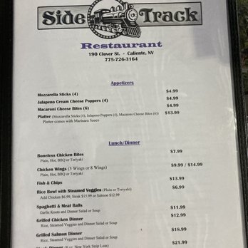 Side Track Restaurant - Menu - American Near Me - Caliente, Nevada