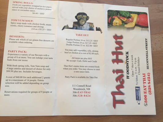 Menu photo 2 Thai Hut Woodstock, NB