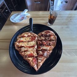 Heart-shaped pizzas only on Valentine's Day.