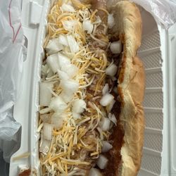 Chili cheese hotdog