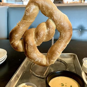 Bankhead Brewpub - BIG BEND PRETZEL-giant baked soft pretzel, house smoked beer cheese with mustard. - Brewpubs Near Me - Fort Worth, Texas Bankhead Brewpub - BIG BEND PRETZEL-giant baked soft pretzel, house smoked beer cheese with mustard. - Brewpubs Near Me - Fort Worth, Texas
