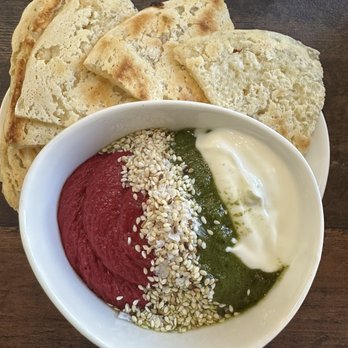 Zi Spice - Roasted beet hummus with house made flatbread - absolutely delicious - Coffee & Tea Near Me - Ashland, Oregon