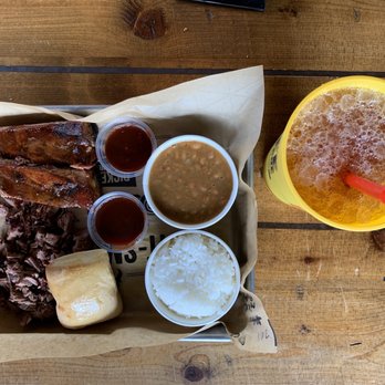 Dickey's Barbecue Pit - The Two Meat (Brisket and Pork Ribs) with some Sweet Tea - American Near Me - Kapolei, Hawaii Dickey's Barbecue Pit - The Two Meat (Brisket and Pork Ribs) with some Sweet Tea - American Near Me - Kapolei, Hawaii