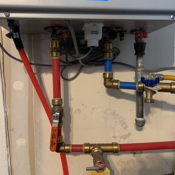 Potter's Handyman Service - What my tankless water heater looked like before. How the previous owners service it when there's no hot water service valve - Handyman Near Me Potter's Handyman Service - What my tankless water heater looked like before. How the previous owners service it when there's no hot water service valve - Handyman Near Me