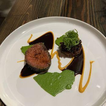 Next - Beef tenderloin with many pepper sauces - New American Near Me - Chicago, Illinois Next - Beef tenderloin with many pepper sauces - New American Near Me - Chicago, Illinois