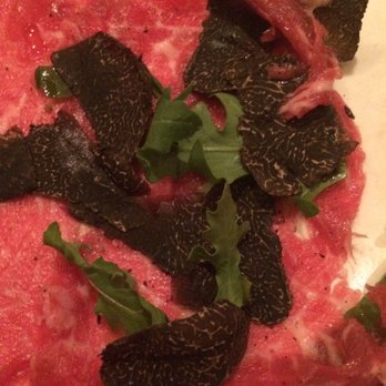 Babbo - Beef carpaccio with black truffles - Italian Near Me - New York, New York Babbo - Beef carpaccio with black truffles - Italian Near Me - New York, New York