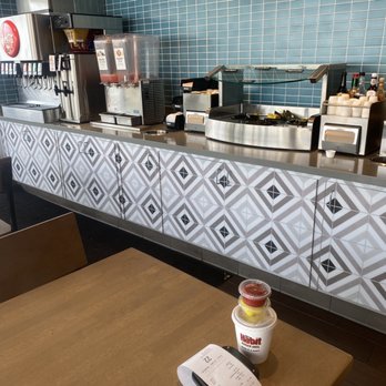 Habit Burger & Grill - Beverage and condiment bar. Don't forget to ask at the register for other condiments like ranch, bbq, and teriyaki sauce. - Burgers Near Me - Granada Hills, California