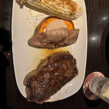 LongHorn Steakhouse - Ribeye, Sweet Potato and Fire-Grilled Corn On The Cob - Steakhouses Near Me - Schaumburg, Illinois
