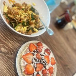Farm market with mini pancakes