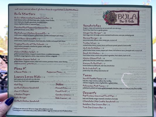 Menu photo 2 Bula Bar & Grille Orlando, FL Menu photo 2 Bula Bar & Grille Orlando, FL