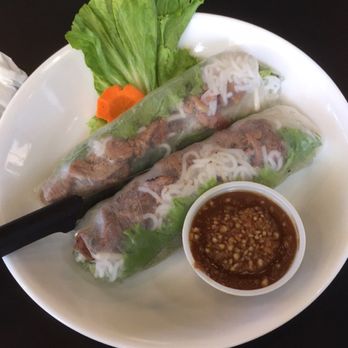 ZEN Noodle Bar - Grilled pork summer rolls with a side of tasty peanut sauce. - Vietnamese Near Me - Gainesville, Florida