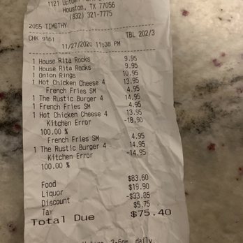 The Rustic - This is how they will try to over charge you and mess your ticket up. It doesn't make any sense. - Venues & Event Spaces Near Me - Houston, Texas The Rustic - This is how they will try to over charge you and mess your ticket up. It doesn't make any sense. - Venues & Event Spaces Near Me - Houston, Texas