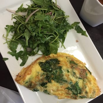 Syrup Downtown - Omelet (build your own with spinach & salmon) with arugula salad - Breakfast & Brunch Near Me - Denver, Colorado Syrup Downtown - Omelet (build your own with spinach & salmon) with arugula salad - Breakfast & Brunch Near Me - Denver, Colorado