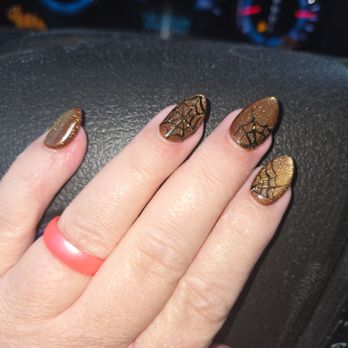 Amour Nails & Spa - Full set, almond shape, cat eye with spider webs. - Nail Salons Near Me - Weirton, West Virginia Amour Nails & Spa - Full set, almond shape, cat eye with spider webs. - Nail Salons Near Me - Weirton, West Virginia
