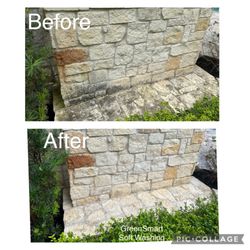 Texas Exterior Cleaning Solutions - Delicate stone transformation!