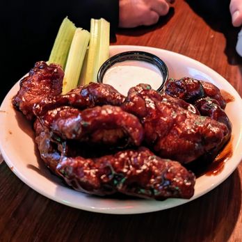 Lucky Strike Fenway - a plate of wings and celery - Bowling Near Me - Boston, Massachusetts Lucky Strike Fenway - a plate of wings and celery - Bowling Near Me - Boston, Massachusetts