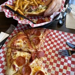 Bigg's Pizza And Grill - Burger and small pepperoni pizza