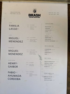 Menu photo 2 Brash Coffee Atlanta, GA