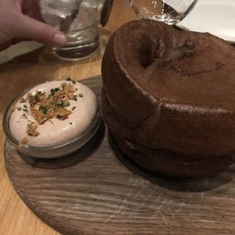 Yorkshire pudding with whipped chicken liver