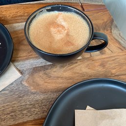 Hot chai with oat milk and espresso shot