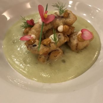 Viana - Galician Octopus in Tempura with Potato and Seaweed Foam - Spanish Near Me - Barcelona, B Viana - Galician Octopus in Tempura with Potato and Seaweed Foam - Spanish Near Me - Barcelona, B