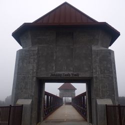 Johnny Cash Overpass Bridge - Fog and Christmas lights on bridge